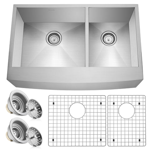 33 x 21 x 10-in Farmhouse Apron Stainless Steel Kitchen Sink